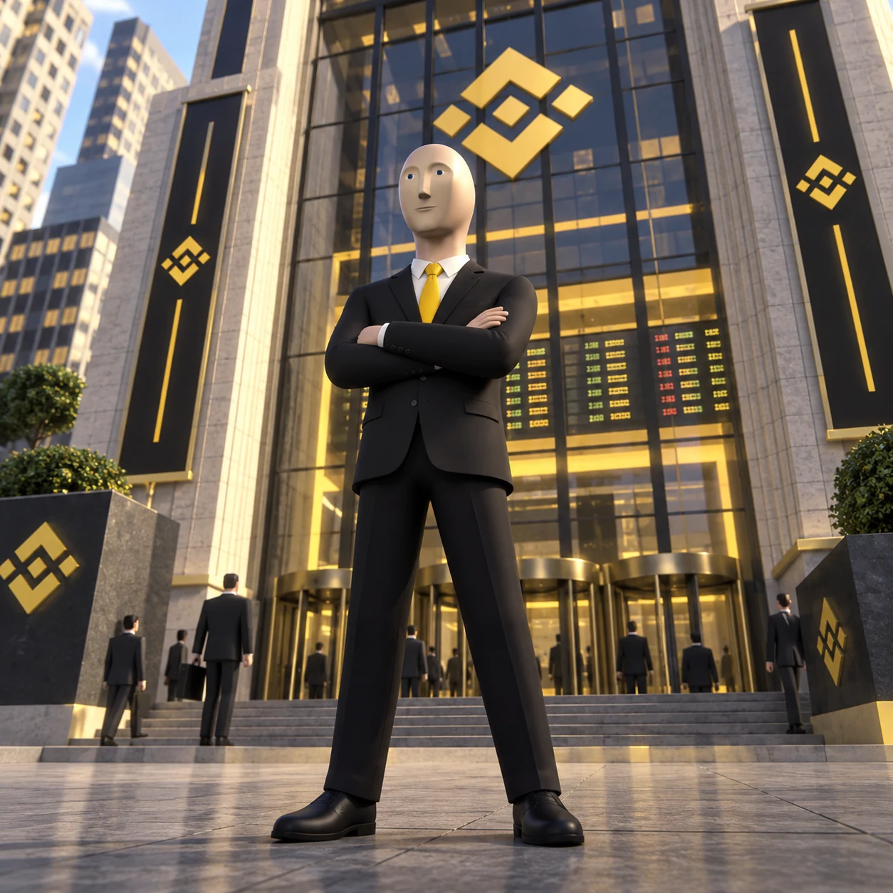 Meme Man meme: BNB STOCK COMPANY / Meme Man 梗图：BNB 股票公司
