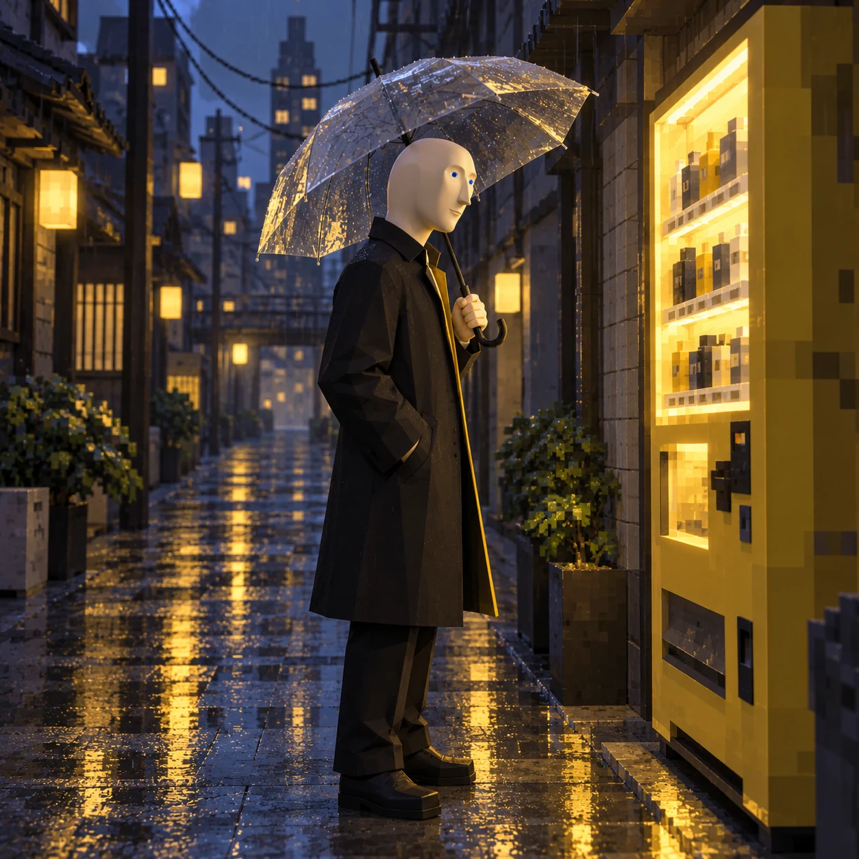 Meme Man meme: LIFE: RAINY TOKYO / Meme Man 梗图：生活：雨夜东京